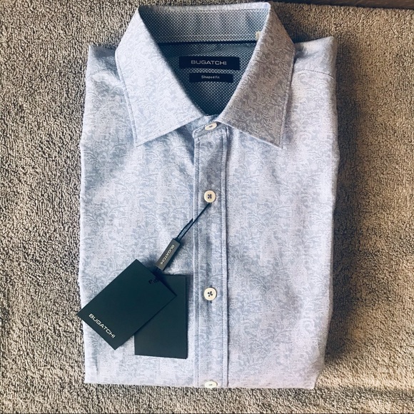 New Bugatchi Floral Tech Long-Sleeve Sport Shirt - Picture 14 of 17